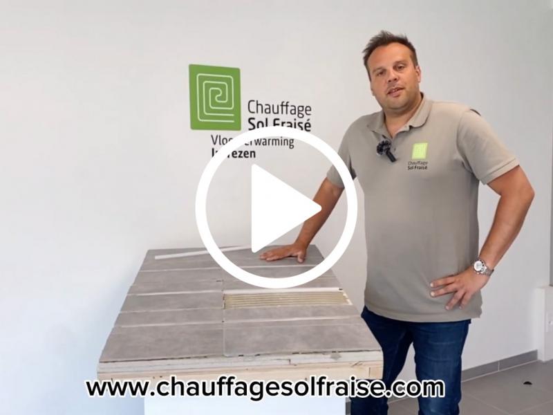 Plancher chauffant frais&eacute; dans le carrelage