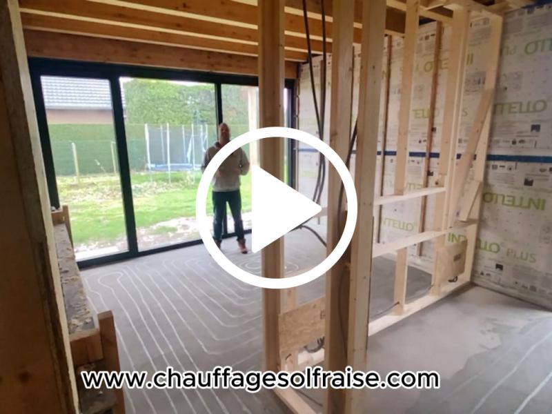 Plancher chauffant frais&eacute; dans une maison ossature bois